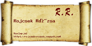 Rojcsek Rózsa névjegykártya